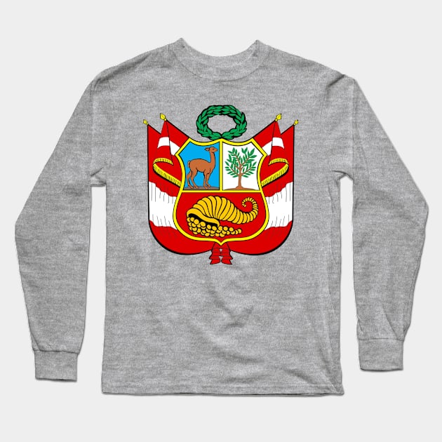 Escudo del Perú - Peru coat of arms - clean design Long Sleeve T-Shirt by verde